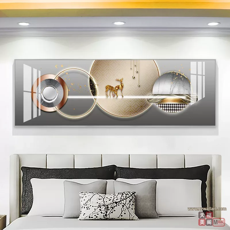 抽象 单幅 装饰画 轻奢风 客厅背景墙挂画 晶瓷画