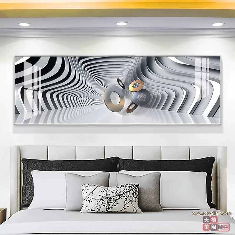 抽象 单幅 装饰画 轻奢风 客厅背景墙挂画 晶瓷画