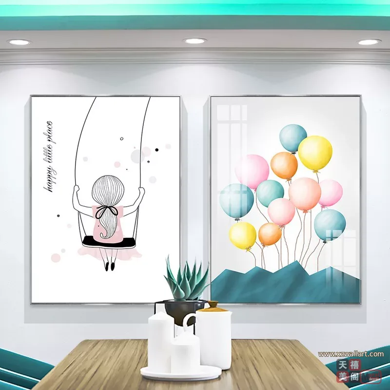 抽象 单幅 装饰画 轻奢风 餐厅背景墙挂画 晶瓷画