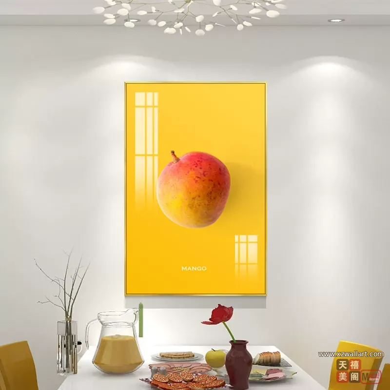 抽象 单幅 装饰画 现代简约 餐厅背景墙挂画 晶瓷画