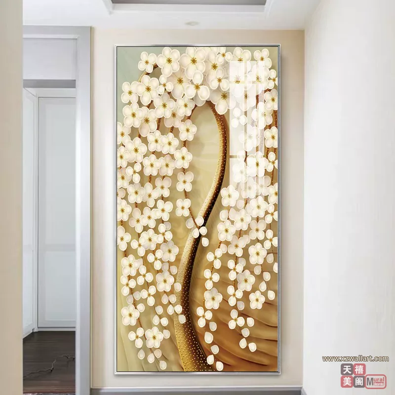 树 单幅 装饰画 轻奢风 玄关背景墙挂画 晶瓷画