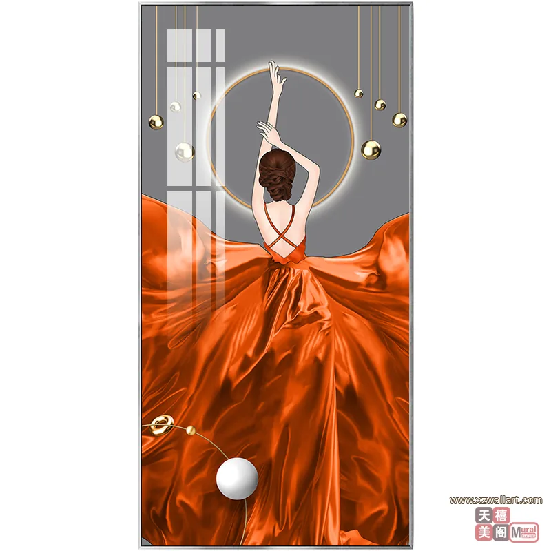 抽象 单幅 装饰画 轻奢风 玄关背景墙挂画 晶瓷画