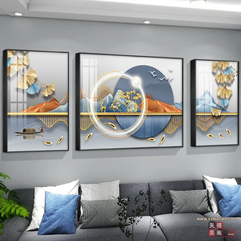 抽象 单幅 装饰画 轻奢风 客厅背景墙挂画 晶瓷画