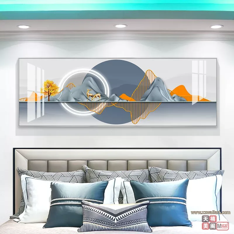 抽象 单幅 装饰画 轻奢风 客厅背景墙挂画 晶瓷画