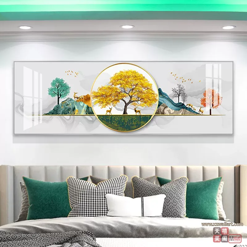 抽象 单幅 装饰画 轻奢风 客厅背景墙挂画 晶瓷画