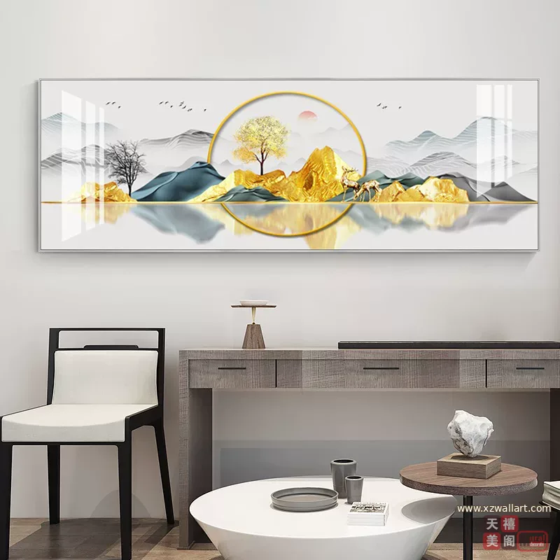 抽象 单幅 装饰画 轻奢风 客厅背景墙挂画 晶瓷画