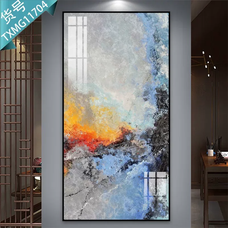 抽象 单幅 装饰画 现代简约 玄关背景墙挂画 晶瓷画