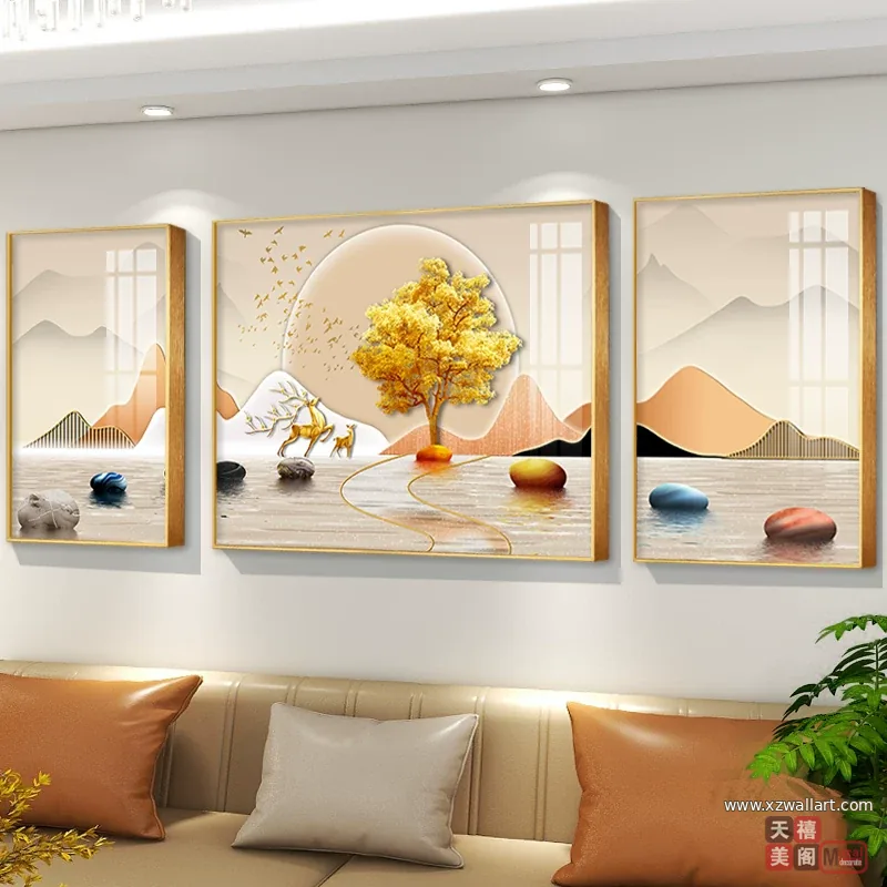抽象 单幅 装饰画 轻奢风 客厅背景墙挂画 晶瓷画