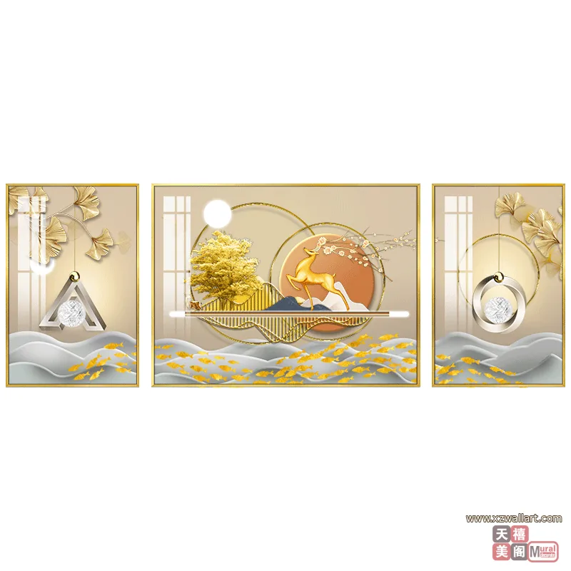 抽象 单幅 装饰画 轻奢风 客厅背景墙挂画 晶瓷画