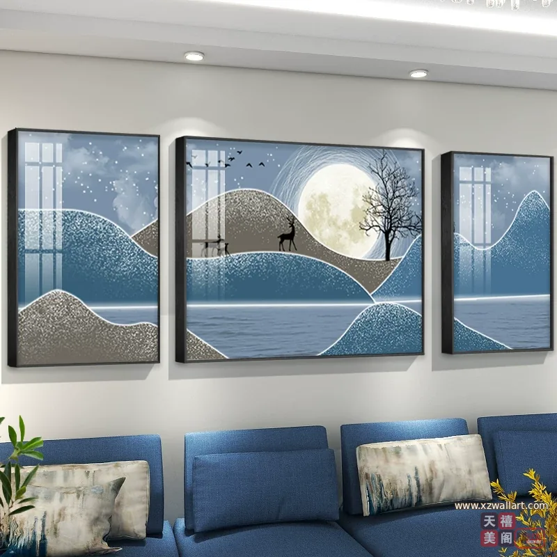 抽象 单幅 装饰画 北欧风 客厅背景墙挂画 晶瓷画