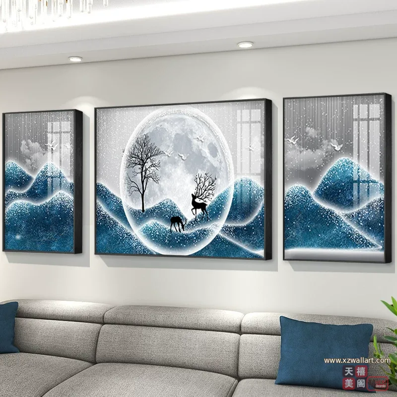 抽象 单幅 装饰画 北欧风 客厅背景墙挂画 晶瓷画