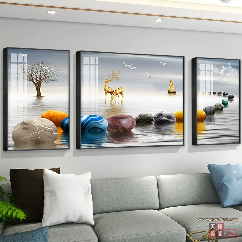 抽象 单幅 装饰画 北欧风 客厅背景墙挂画 晶瓷画