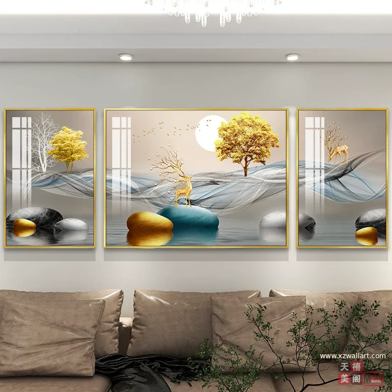 抽象 单幅 装饰画 北欧风 客厅背景墙挂画 晶瓷画