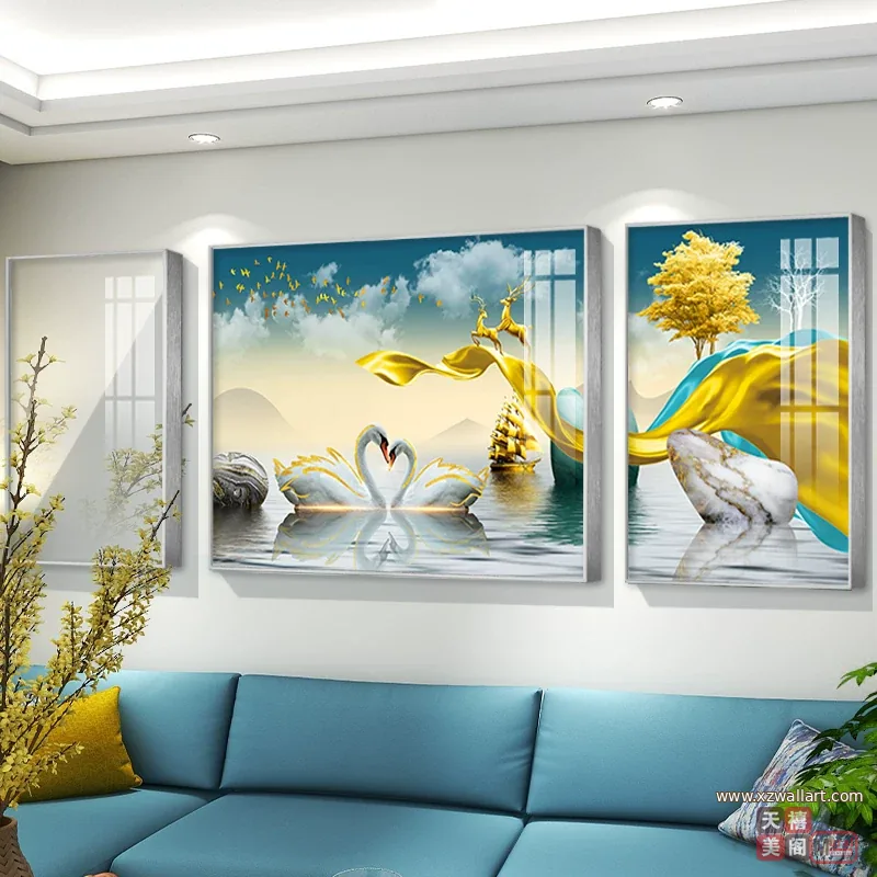 抽象 单幅 装饰画 北欧风 客厅背景墙挂画 晶瓷画