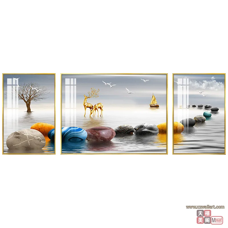 抽象 单幅 装饰画 北欧风 客厅背景墙挂画 晶瓷画