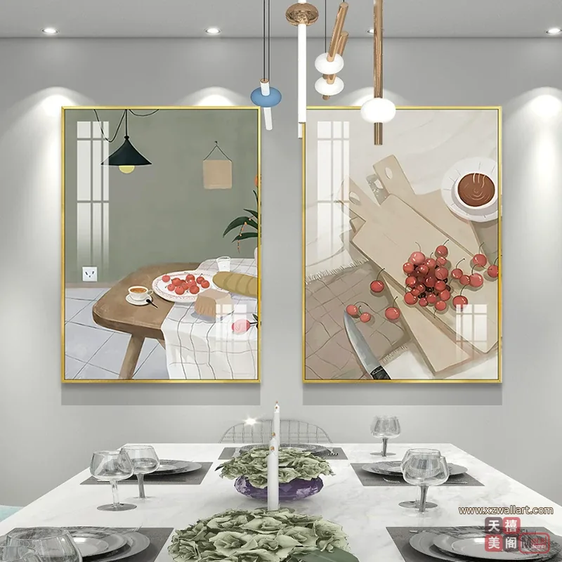 花 单幅 装饰画 轻奢风 餐厅背景墙挂画 晶瓷画