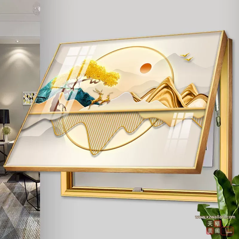 抽象 单幅 装饰画 轻奢风 客厅背景墙挂画 晶瓷画