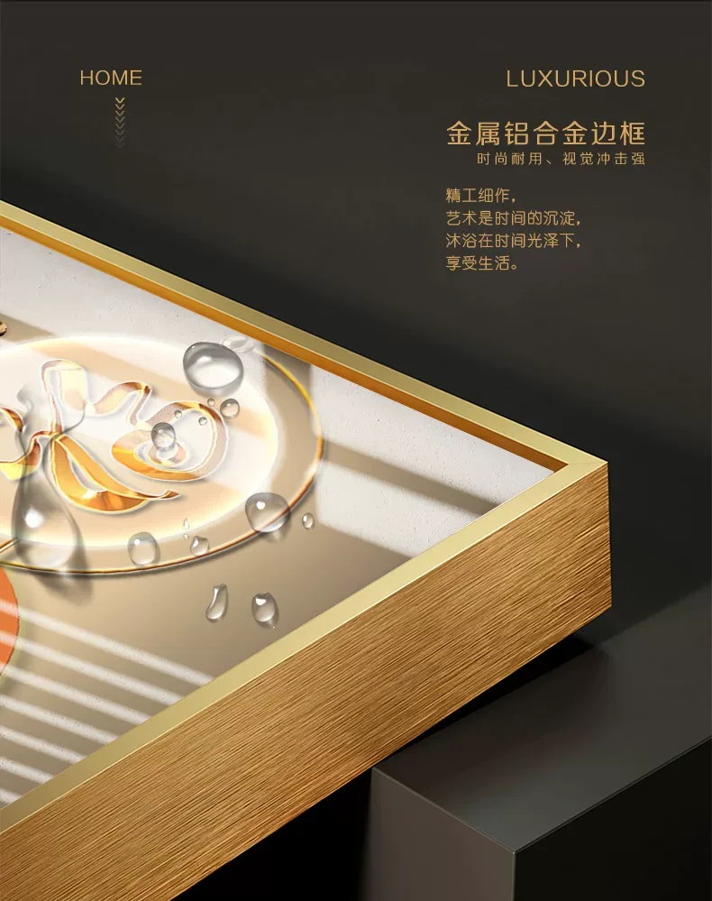 抽象 单幅 装饰画 轻奢风 客厅背景墙挂画 晶瓷画