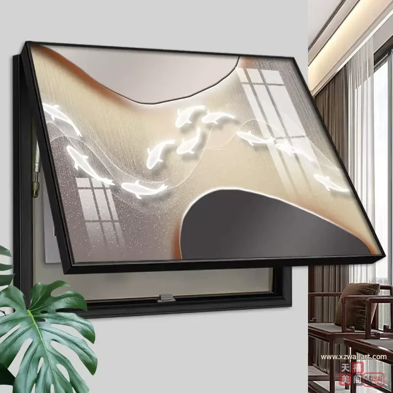 抽象 单幅 装饰画 轻奢风 餐厅背景墙挂画 晶瓷画
