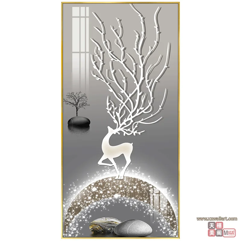 抽象 单幅 装饰画 轻奢风 玄关背景墙挂画 晶瓷画