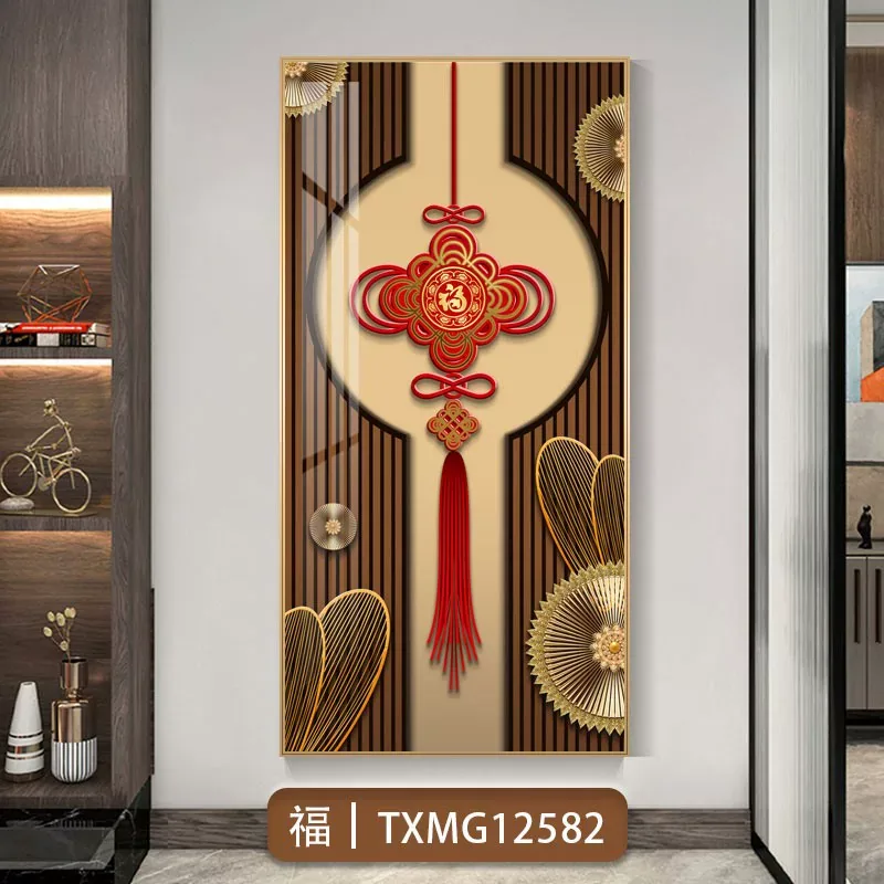 抽象 单幅 装饰画 新中式 玄关背景墙挂画 晶瓷画