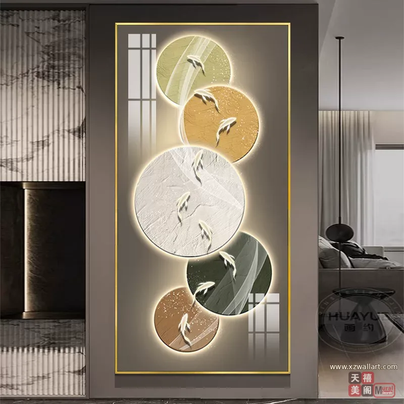 抽象 单幅 装饰画 轻奢风 玄关背景墙挂画 晶瓷画