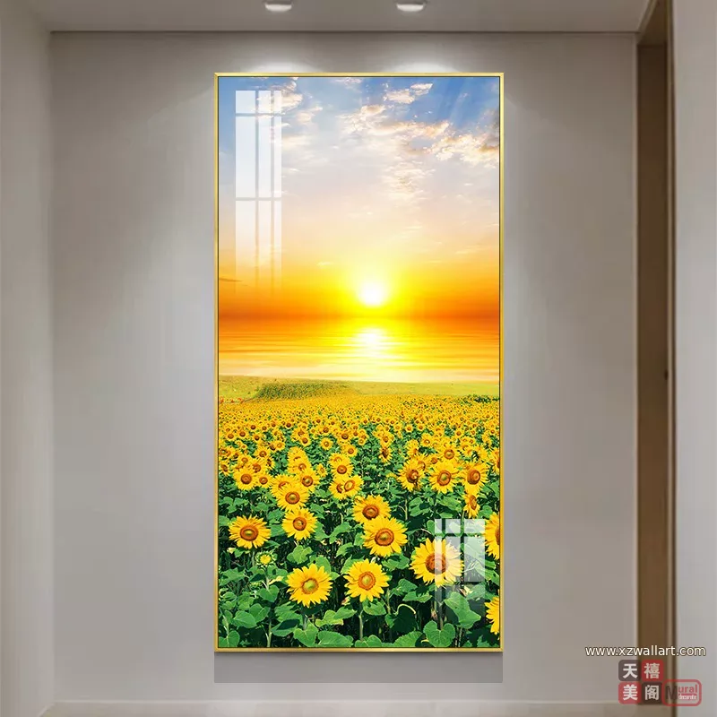 向日葵 单幅 装饰画 现代简约 玄关背景墙挂画 晶瓷画