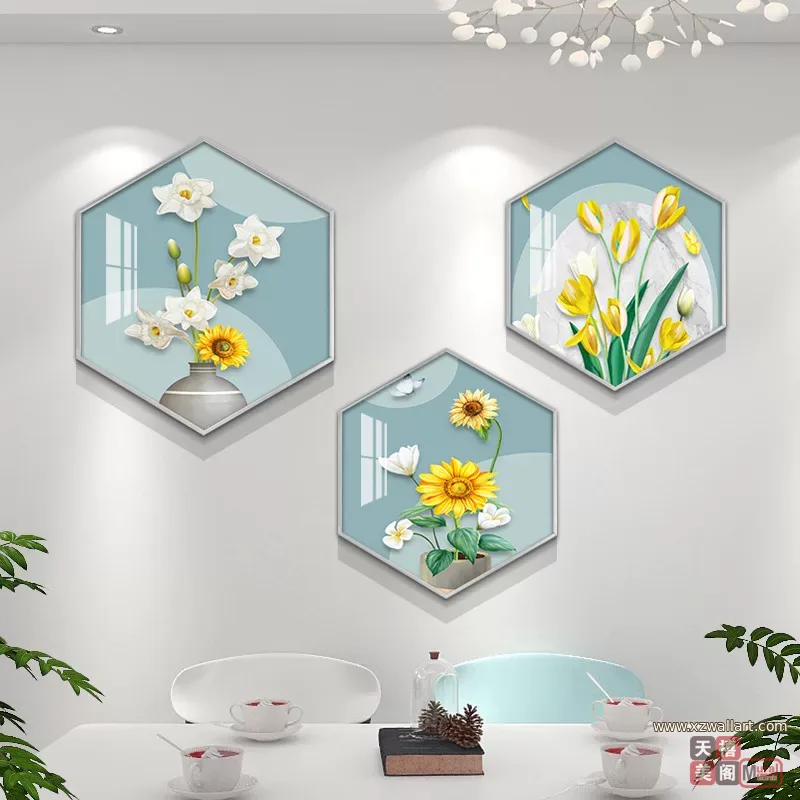 抽象 单幅 装饰画 轻奢风 餐厅背景墙挂画 晶瓷画
