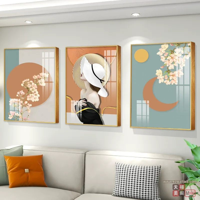 抽象 单幅 装饰画 轻奢风 客厅背景墙挂画 晶瓷画