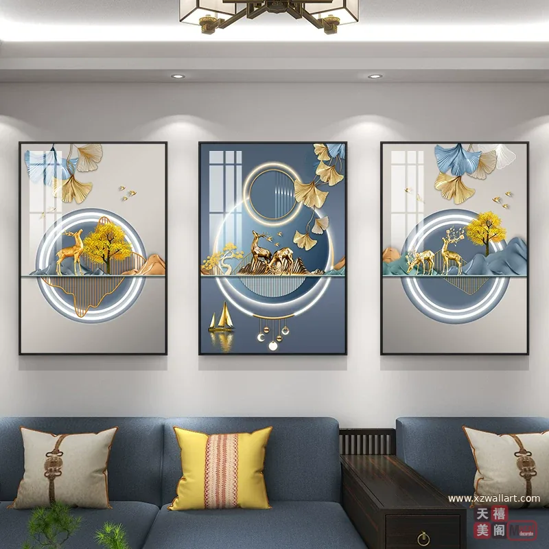 抽象 单幅 装饰画 轻奢风 客厅背景墙挂画 晶瓷画