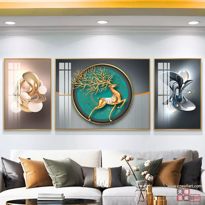 抽象 单幅 装饰画 北欧风 客厅背景墙挂画 晶瓷画
