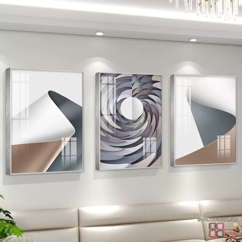 抽象 单幅 装饰画 轻奢风 客厅背景墙挂画 晶瓷画