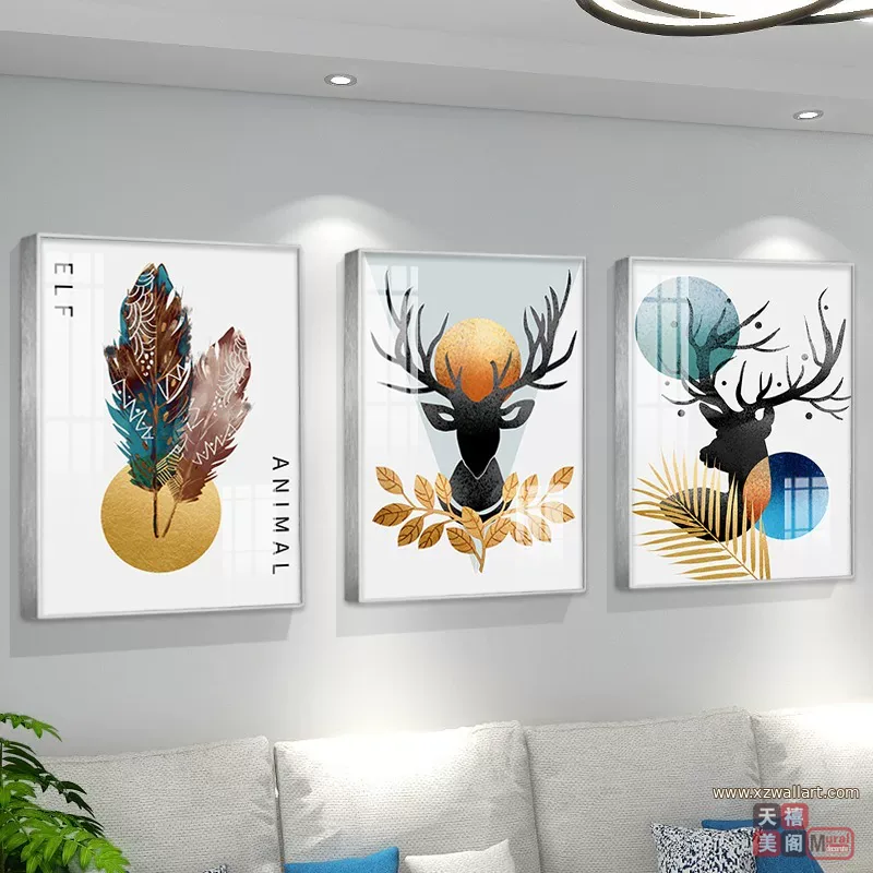 抽象 单幅 装饰画 轻奢风 客厅背景墙挂画 晶瓷画