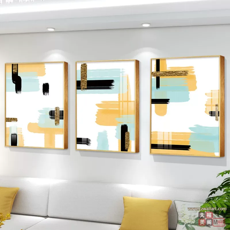 抽象 单幅 装饰画 轻奢风 客厅背景墙挂画 晶瓷画