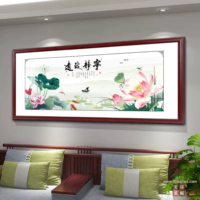抽象 单幅 装饰画 新中式 客厅背景墙挂画 晶瓷画