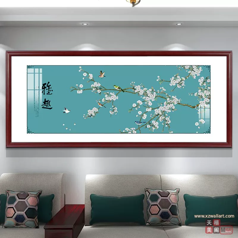 花 单幅 装饰画 新中式 客厅背景墙挂画 晶瓷画