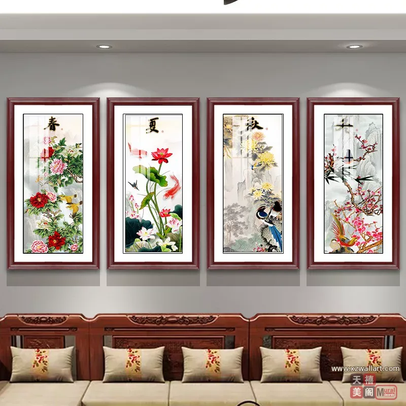 竹 单幅 装饰画 新中式 客厅背景墙挂画 晶瓷画