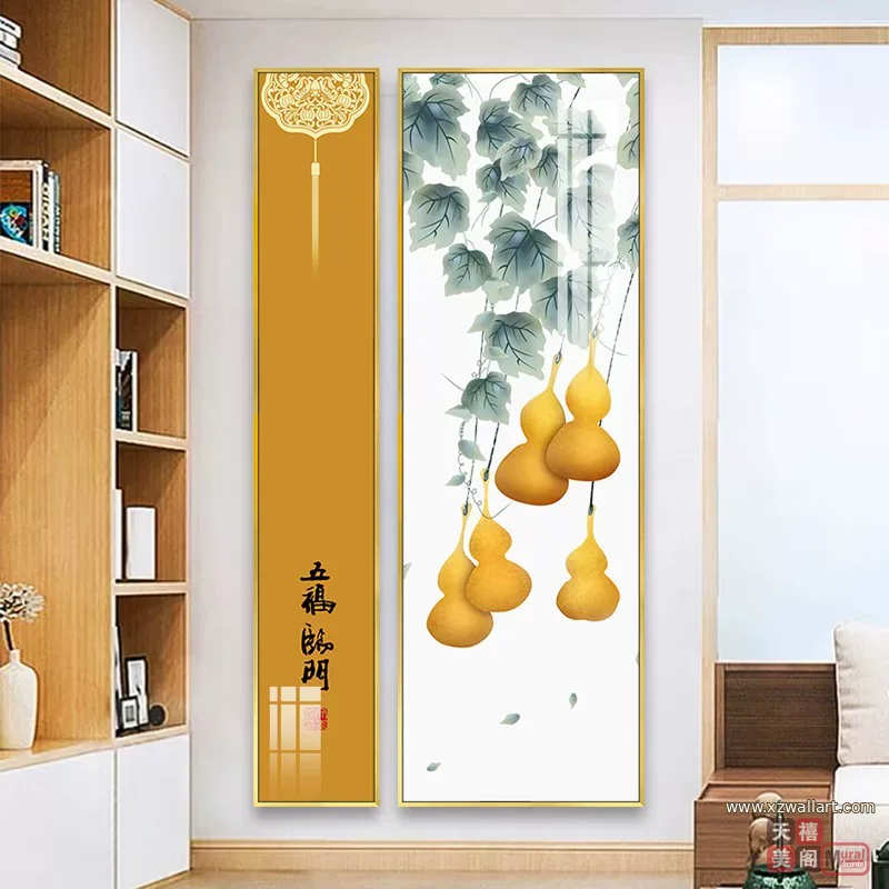 抽象 单幅 装饰画 新中式 玄关背景墙挂画 晶瓷画