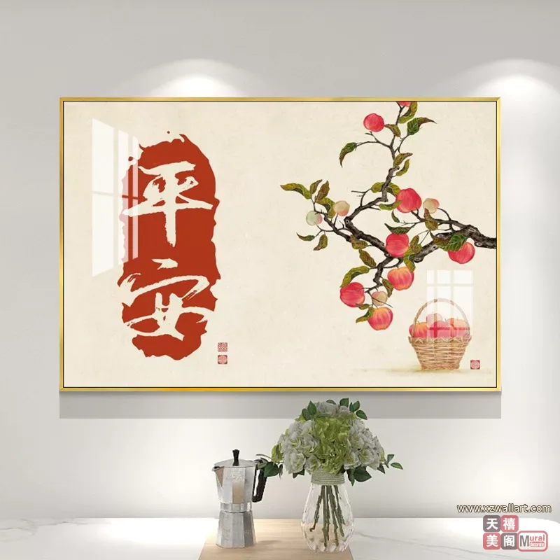 抽象 单幅 装饰画 复古怀旧 餐厅背景墙挂画 晶瓷画