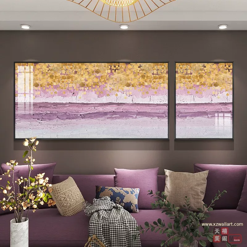 抽象 单幅 装饰画 奶油风 客厅背景墙挂画 晶瓷画