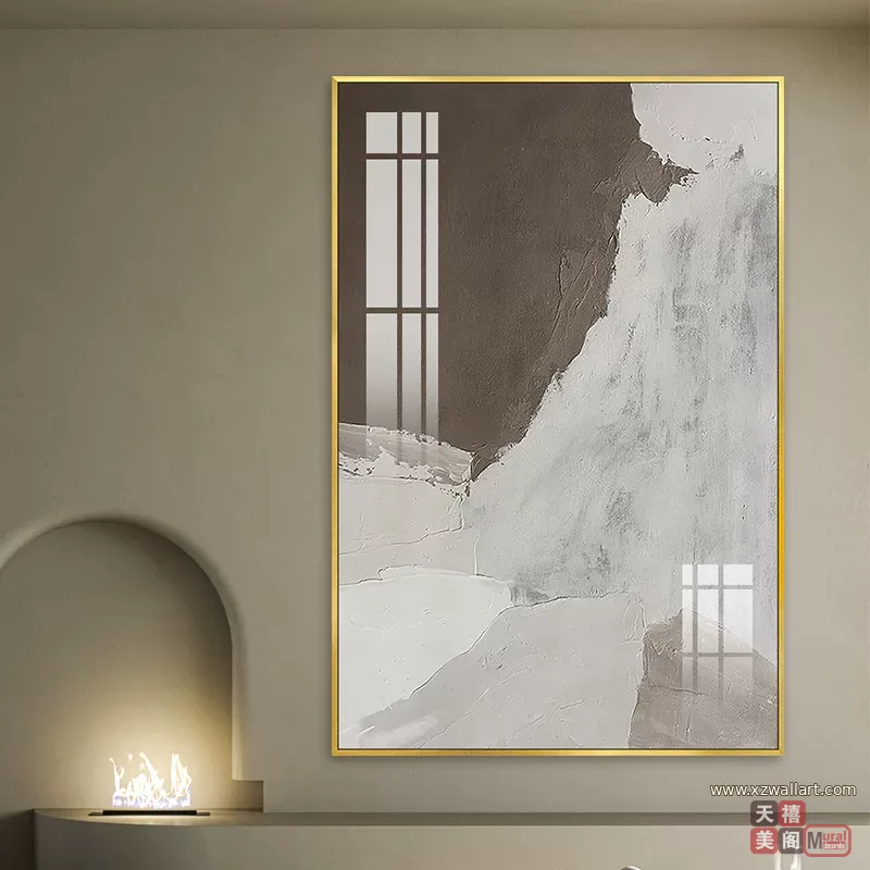 抽象 单幅 装饰画 奶油风 玄关背景墙挂画 晶瓷画