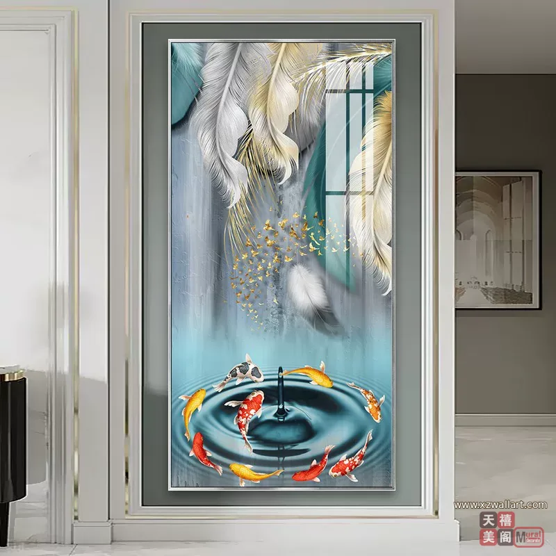 抽象 单幅 装饰画 轻奢风 玄关背景墙挂画 晶瓷画