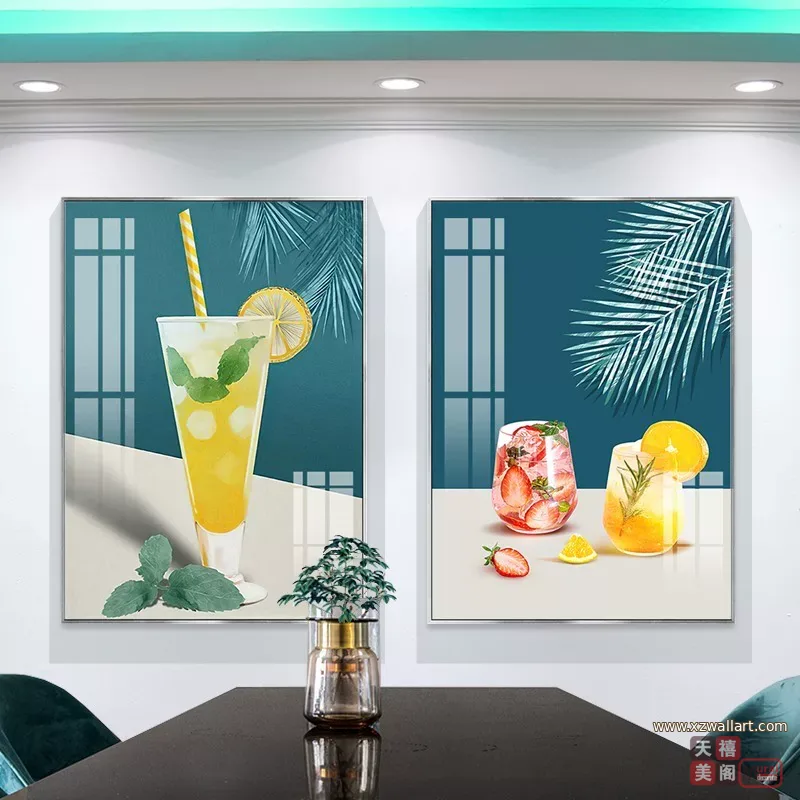抽象 单幅 装饰画 北欧风 餐厅背景墙挂画 晶瓷画