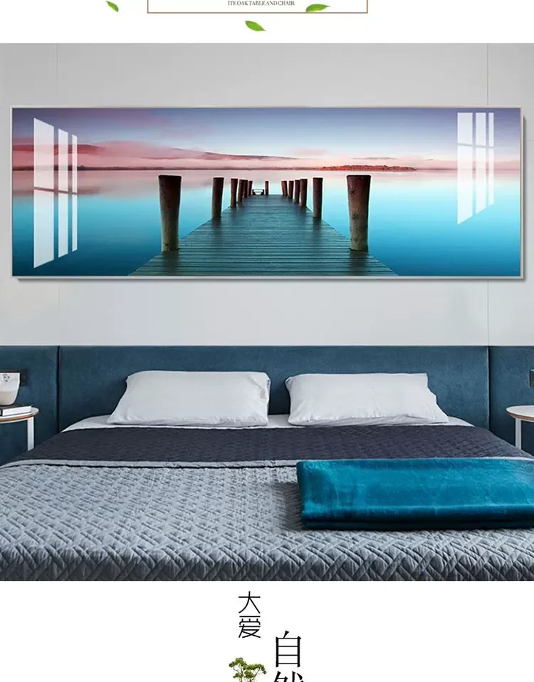 抽象 单幅 装饰画 北欧风 卧室背景墙挂画 晶瓷画