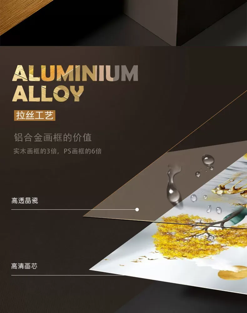 抽象 单幅 装饰画 轻奢风 玄关背景墙挂画 晶瓷画