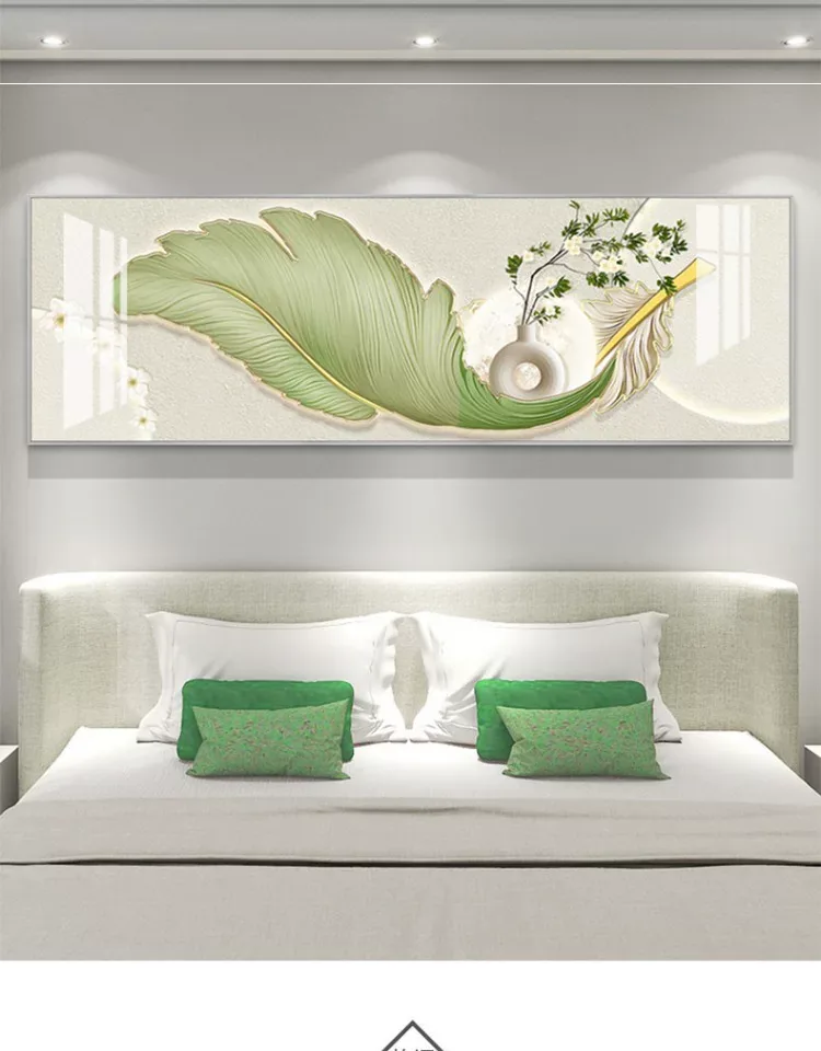抽象 单幅 装饰画 奶油风 卧室背景墙挂画 晶瓷画