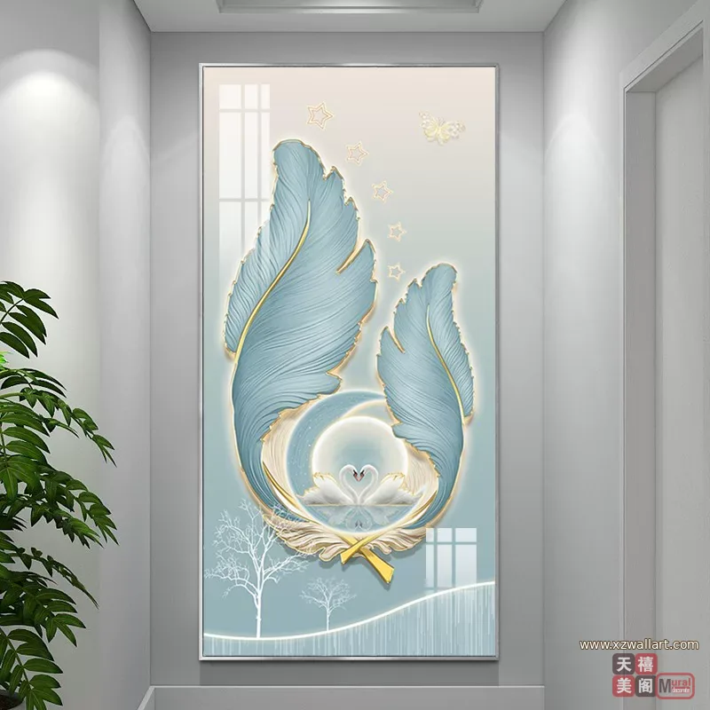 抽象 单幅 装饰画 奶油风 玄关背景墙挂画 晶瓷画