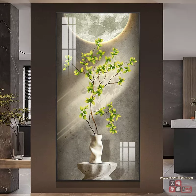 抽象 单幅 装饰画 轻奢风 玄关背景墙挂画 晶瓷画