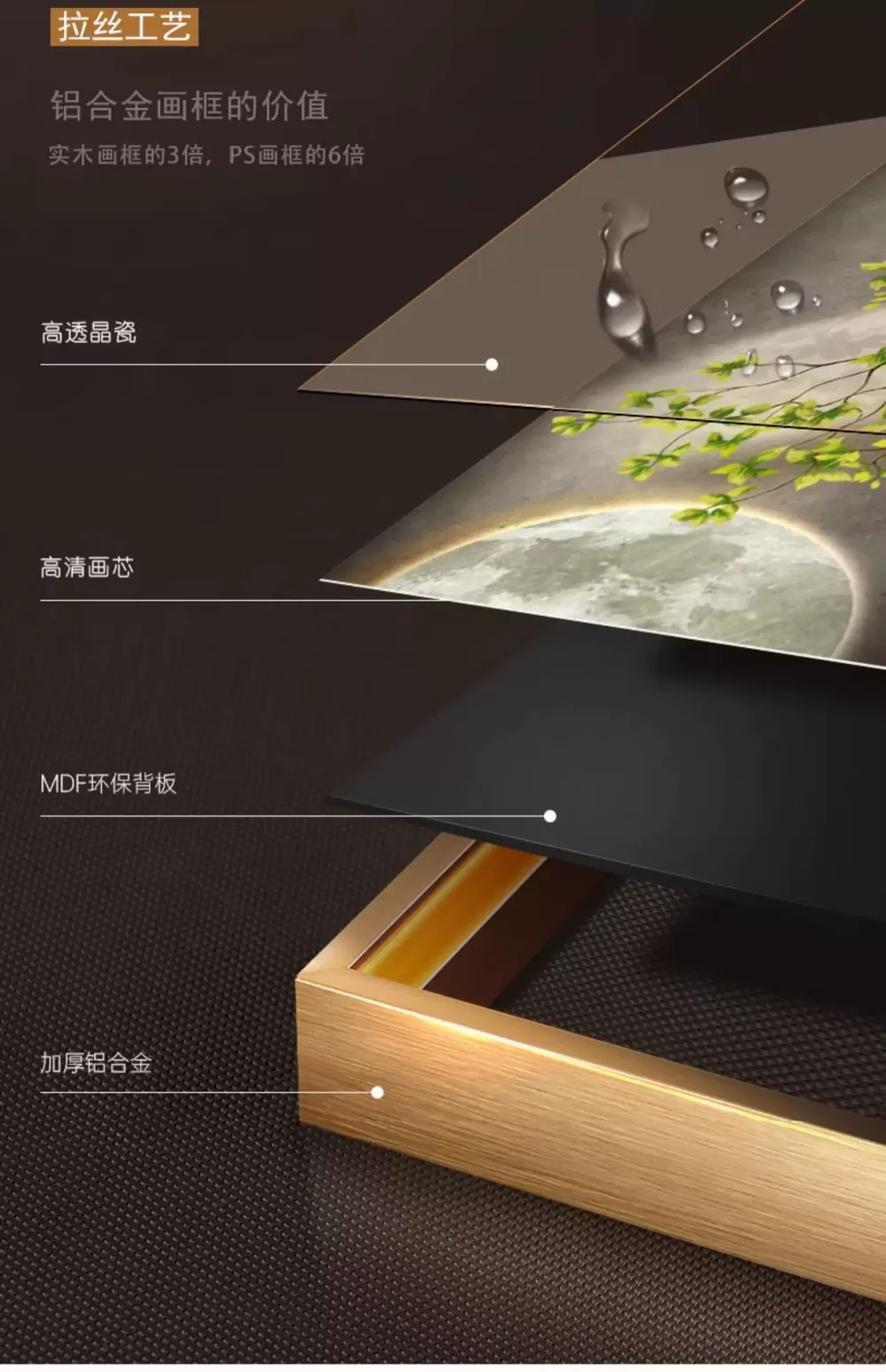 抽象 单幅 装饰画 轻奢风 玄关背景墙挂画 晶瓷画