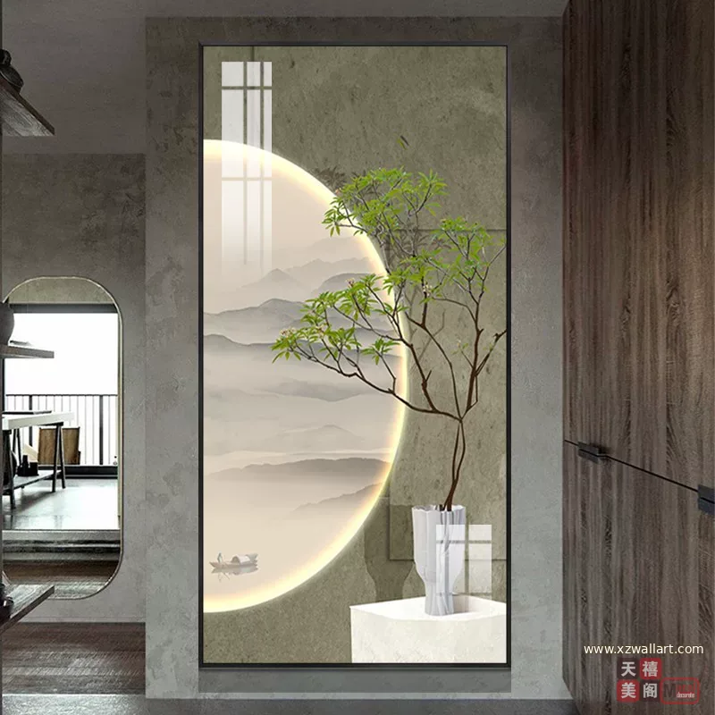 抽象 单幅 装饰画 轻奢风 玄关背景墙挂画 晶瓷画